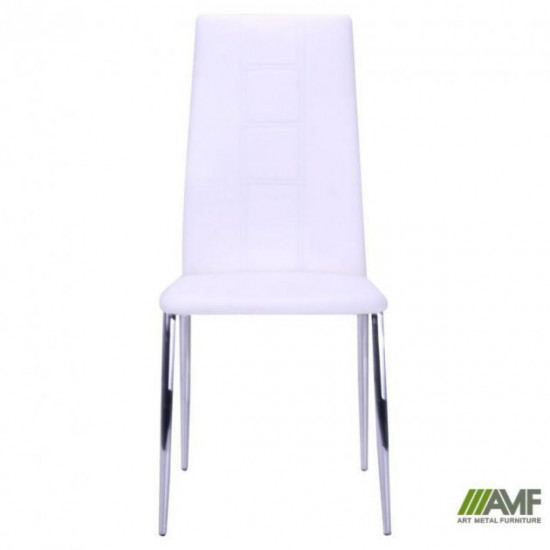 Chair AMF Nicholas DC-325 Base chrome upholstery eco-leather white