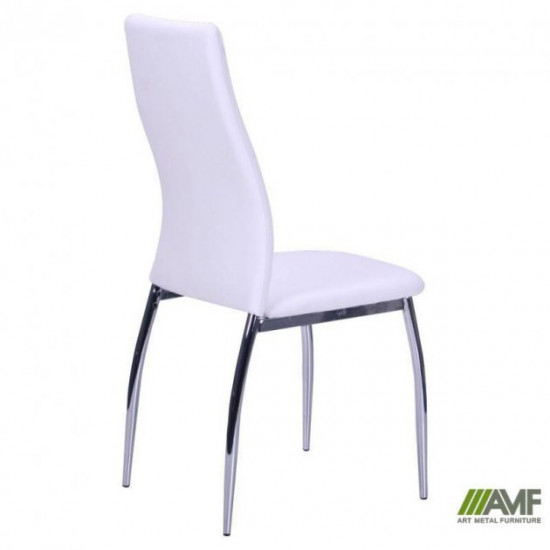 Chair AMF Nicholas DC-325 Base chrome upholstery eco-leather white