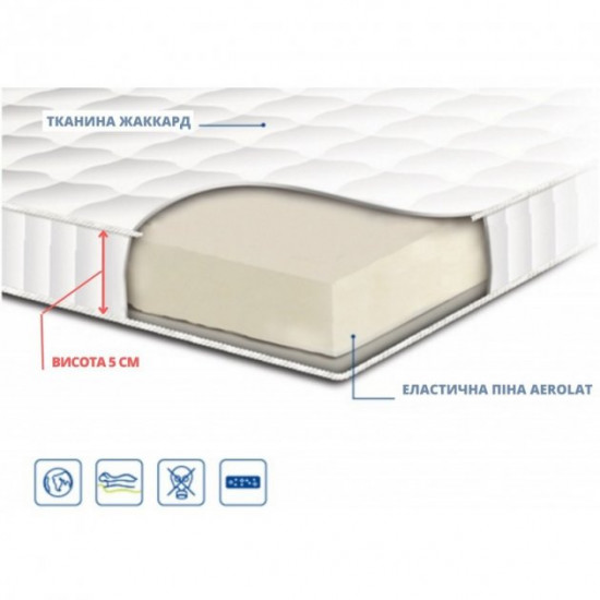 Sofa mattress Sonline Aerolat 5 cm jacquard 180x190 cm