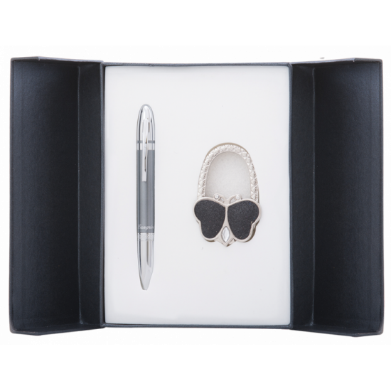 Gift set Langres Lightness: ballpoint pen + gachek for bag black (LS.122030-01)