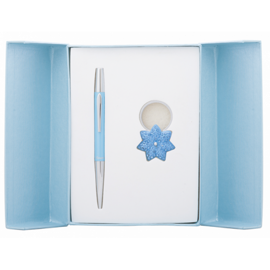 Gift set Langres Star: ballpoint pen + keychain blue (LS.122014-02)