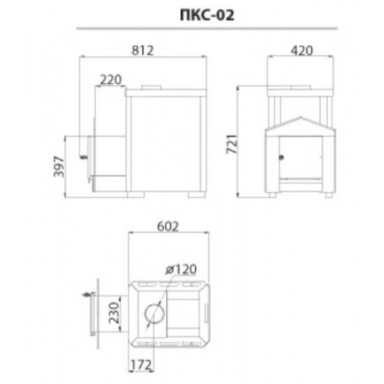 Stove-heater Novaslav Classic PKS-02CH with glass