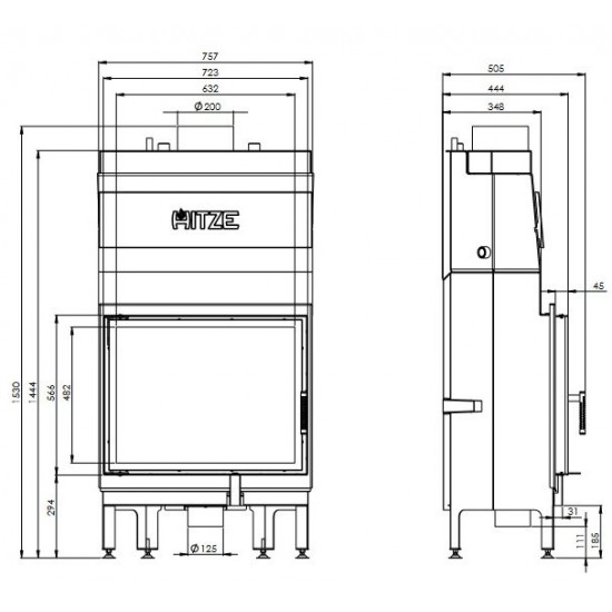 Камінна топка Hitze ALAQS68x53.SD