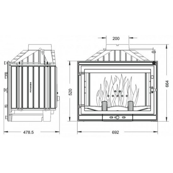  Каминная топка Uniflam 700 Standard Eco с шибером