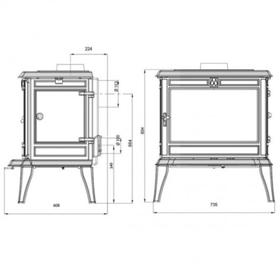 Heating stove Kawmet Premium Athena S12 ECO 12.3 kW