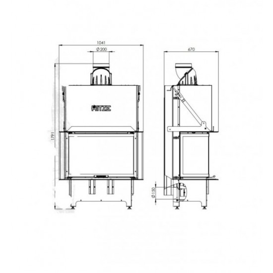  Каминная топка Hitze Trinity 80x35x53.G трехсторонняя