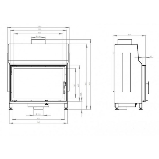  Каминная топка Hitze STMA68x43S