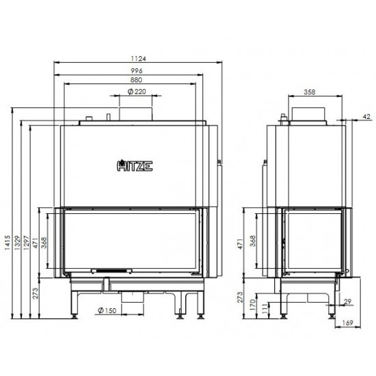 Камінна топка Hitze ALAQS90x41.LG-D