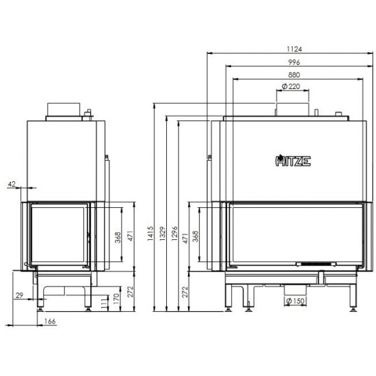 Камінна топка Hitze ALAQS90x41.RG-D