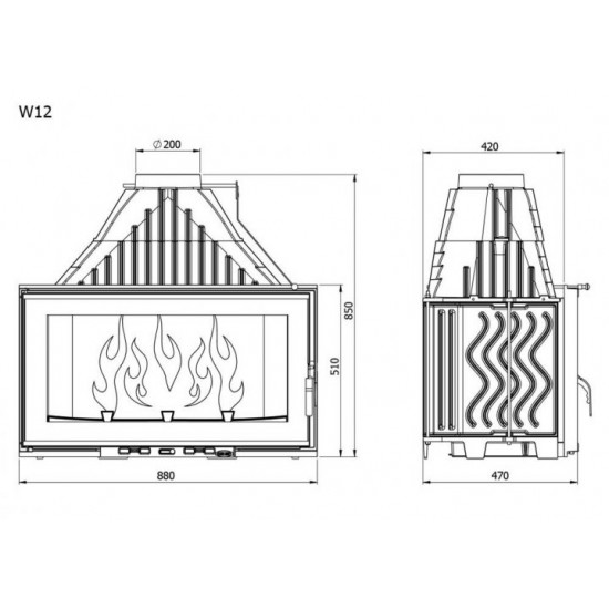 Камінна топка Kawmet W12 19,4 кВт