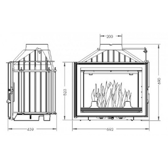 Камінна топка Uniflam 700 Plus Eco із шибером