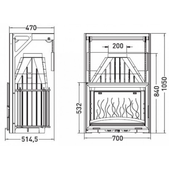 Камінна топка Invicta 700 Grande Vision Relevable 6876-44