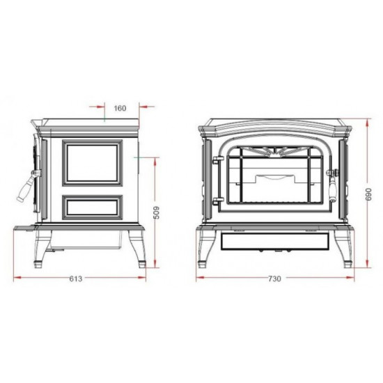 Stove-fireplace Invicta Bradford enamel red