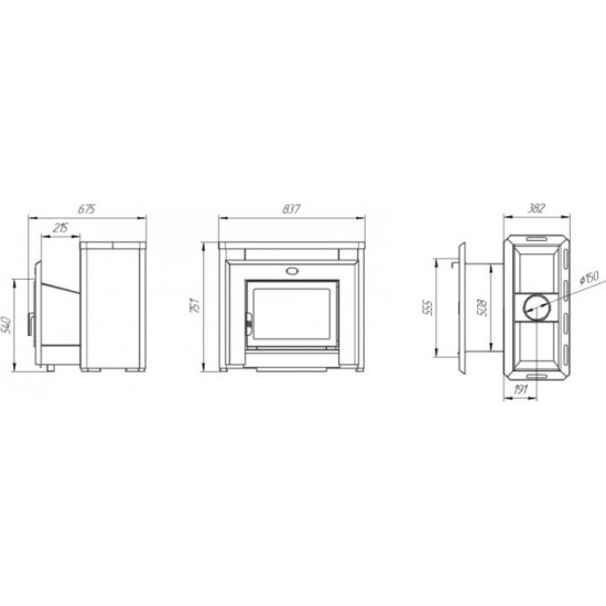 Stove-heater Novaslav Horizontal PKS-04G made of stainless steel. become