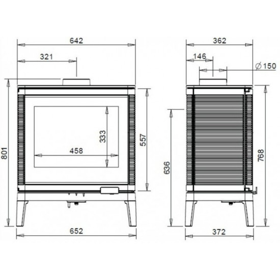 Stove-fireplace Invicta Kazan Grande Angle anthracite