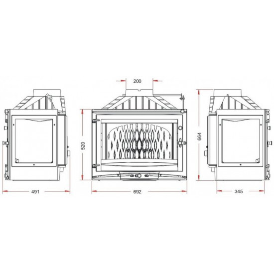 Камінна топка Invicta 700 Selenic 9769-73 тристороння