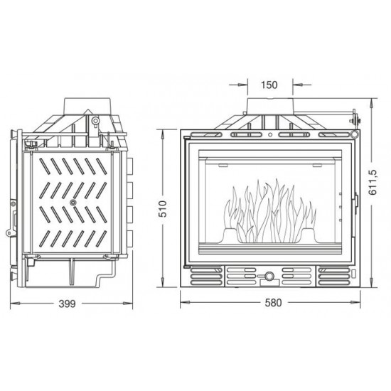 Камінна топка Uniflam 600 Plus Eco із шибером