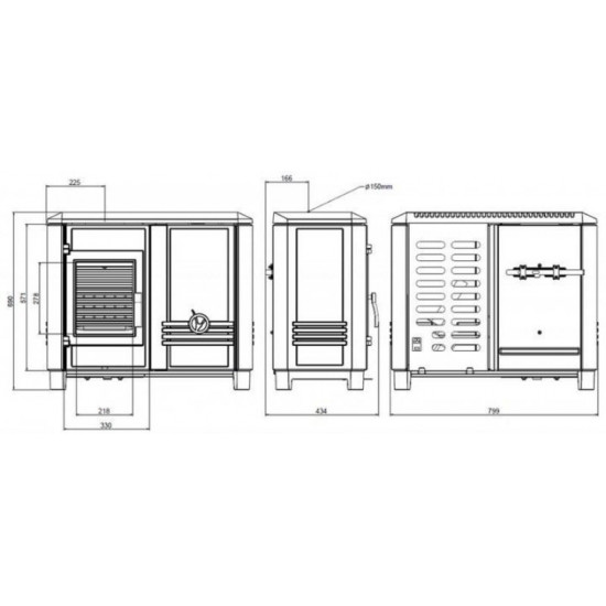 Stove-fireplace Invicta Carolo Mix anthracite