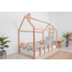 Children's bed Montessori house BUSY WOOD floor model 2 200x90 cm natural wood