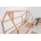 Children's bed Montessori house BUSY WOOD floor model 2 200x90 cm natural wood