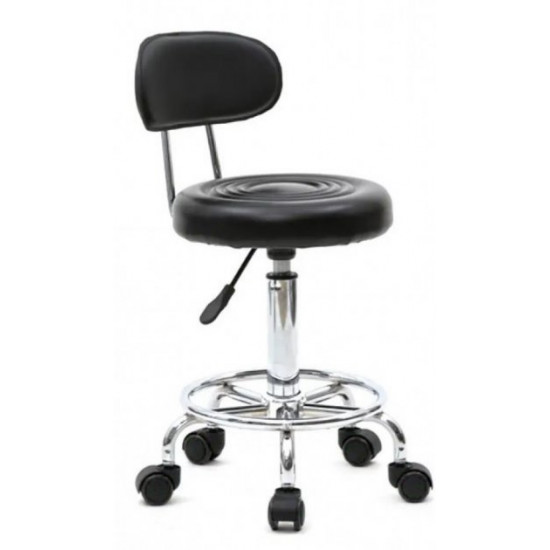 Chair stool on wheels with round back Bonro B-494 black (40300049)