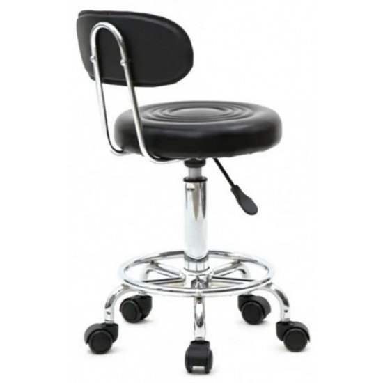 Chair stool on wheels with round back Bonro B-494 black (40300049)