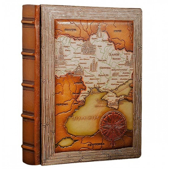 Faux leather diary Map of Ukraine 400 pages A5 Maple