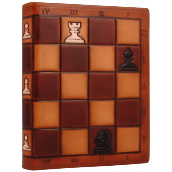 Leather bound diary Chess brown A5 Maple 0016