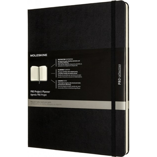 Планувальник проектів Moleskine PRO 19 х 25 см 288 сторінок Чорний (8056420851373)