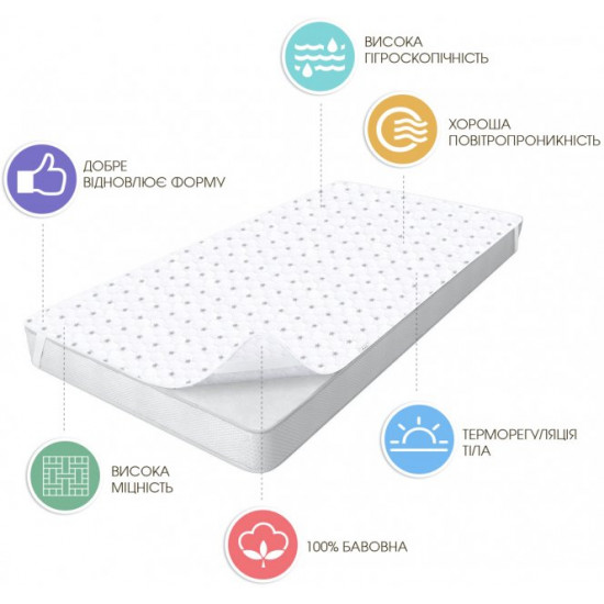 Quilted mattress cover Cosas 90x200 StarGrey (4822052055328)