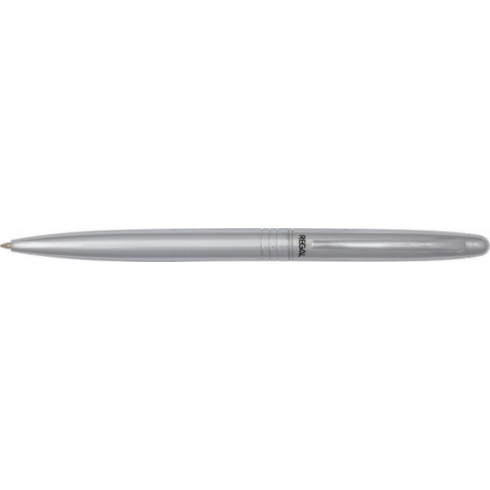 Regal ballpoint pen, blue metal, in velvet case, 1mm automatic (R117603.B)