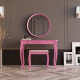 Dressing table with mirror and bench Fenster Bolonia Pink