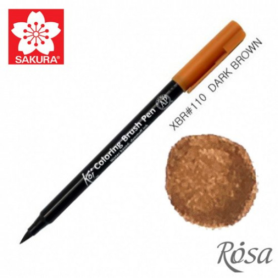 Sakura Koi Brush Marker 0.5mm Brown-Dark (XBR #110)