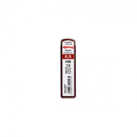  Грифели Rotring Tikky 0.5 мм 12 штук HB черные (S0312650)