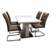 Chair for kitchen, cafe, bar, restaurant Brixstone metal chrome/leatherette brown Woody