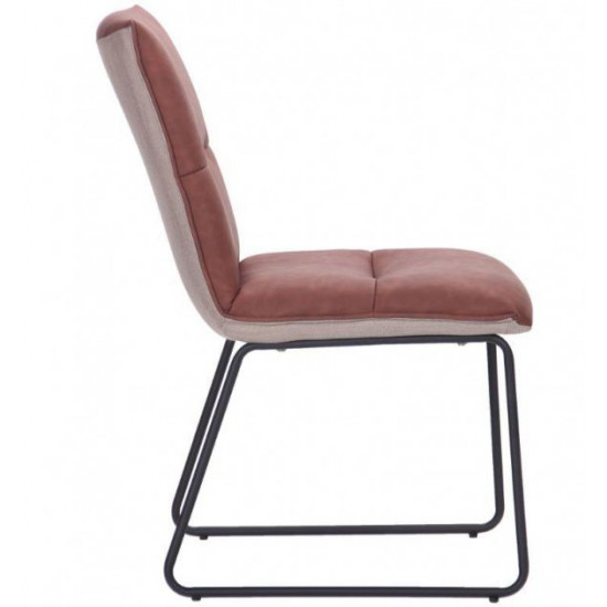 Chair for kitchen, living room, cafe, bar Alphabet J steel black / burgundy leatherette AMF