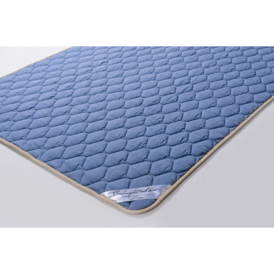 Merino wool mattress cover 120x200 Goodnight Store color Blue / White with blue stripes