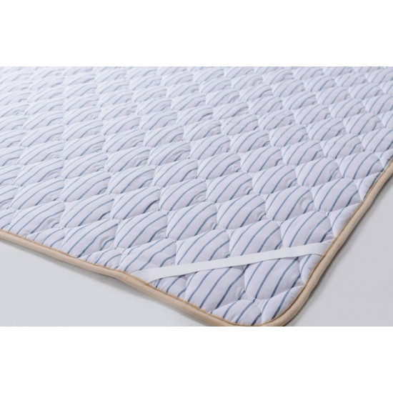 Merino wool mattress cover 200x200 Goodnight Store color Blue / White with blue stripes