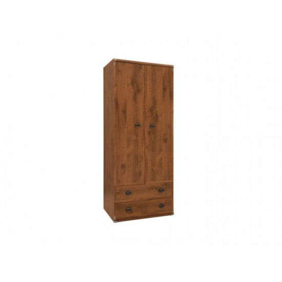 Two-door hinged wardrobe for the bedroom made of chipboard Indiana JSZF 2d2s oak shooter Gerbor