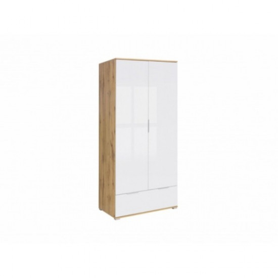 Two-door hinged wardrobe in a children's room made of Zlata chipboard SZF2D1S Gerbor