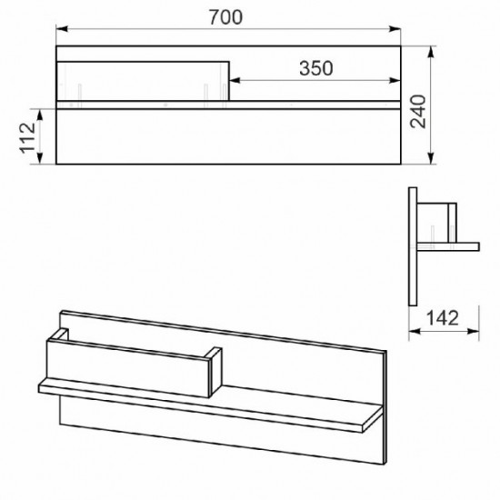 Shelf KOMPANIT P-31 Walnut Ecco