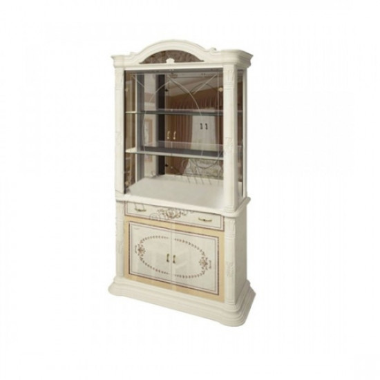 Showcase for the living room made of chipboard and MDF Chicago 2D CH-12-RB MiroMark beige