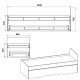 Bed 80+70 with pull-out extra bed Companit 80x200/70x190 beech