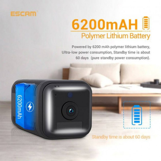 WiFi міні-камера Escam G18 (PIR, 6200 mAh)