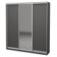 Three-door wardrobe ROKO 209.2x45x242 cm chipboard + Mirror Gray (20200027276)