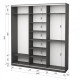 Three-door wardrobe ROKO 209.2x45x242 cm chipboard + Mirror Gray (20200027276)