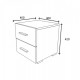 Bedside table with 2 drawers RedWood Sydney W400*H420*D400 Concrete\White RLST11betonwhite