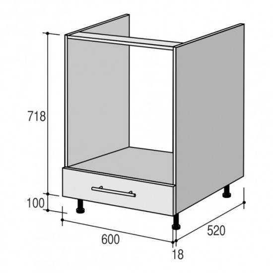  Кухонный модуль нижний для духовки Roko Руна 60х52х82 см Латте глянец (МНД 60х82)
