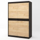 Sliding wardrobe Everest Sonata 1400 two-door 140x60x217 dark wenge + gold craft oak (EVR-2396)