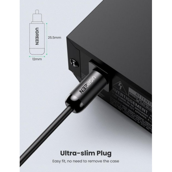  Кабель аудио Ugreen Toslink оптический 4 мм 1 м Black (AV122)